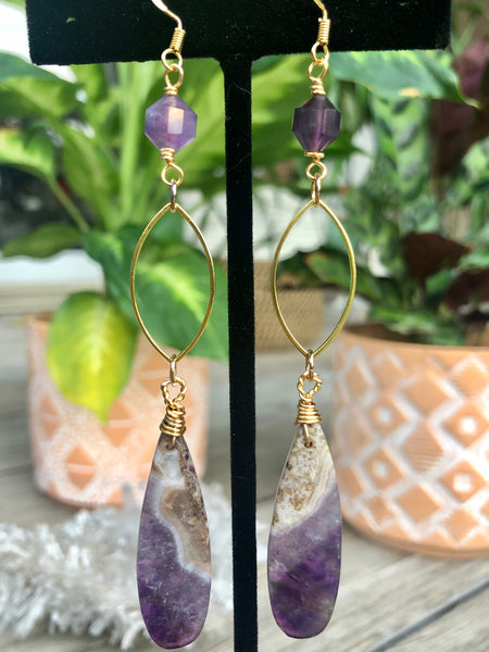 Teardrop amethyst earrings