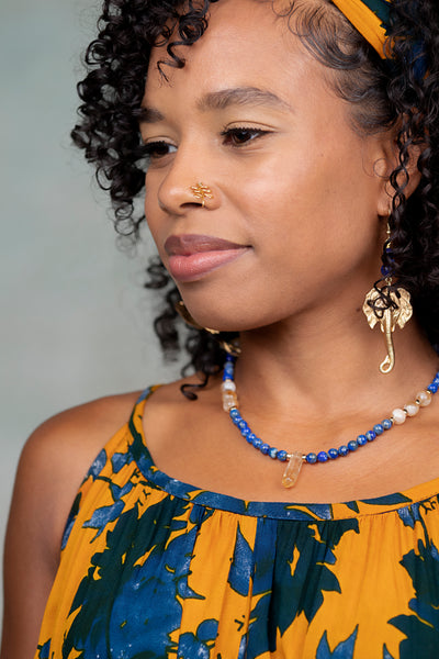 Lápiz lazuli & citrine necklace