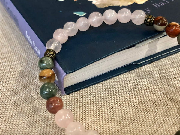 Rose Quartz & Polychrome Jasper 6mm