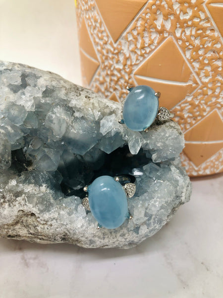 Aquamarine sterling silver 925 rings