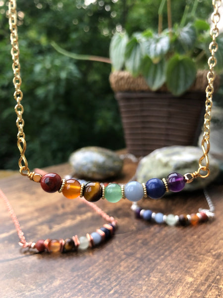 Chakra 6mm beads, 16” necklace
