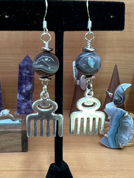 Earrings Duafe & Botswana Agate
