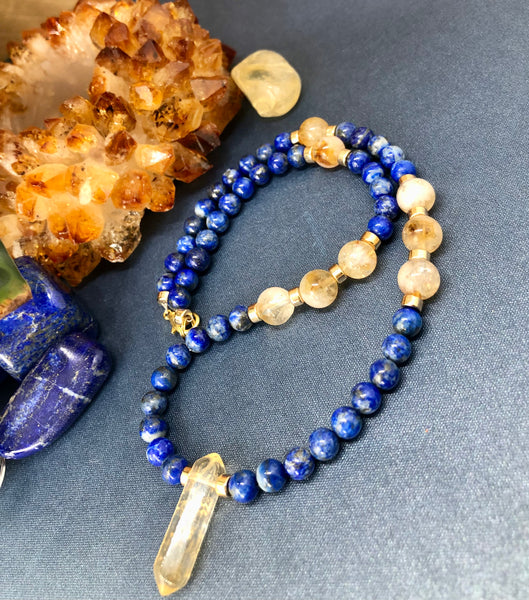 Lápiz lazuli & citrine necklace