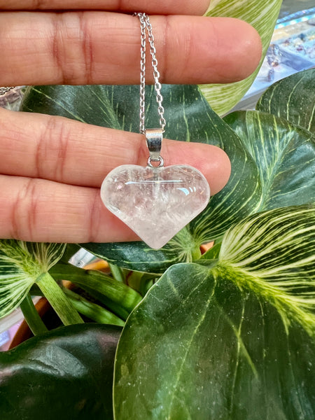 Clear quartz moon necklace