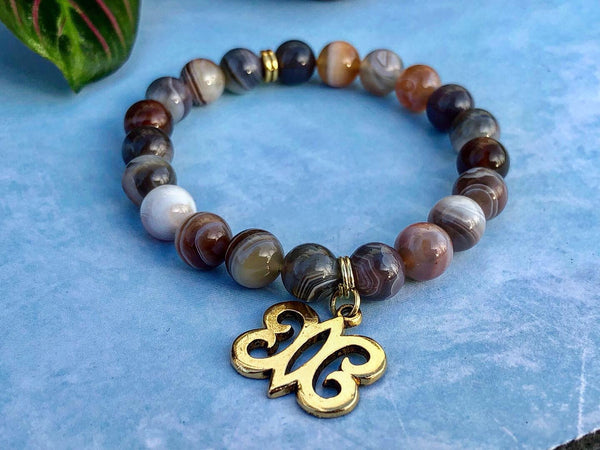 Botswana Agate & Hye won Hye Adrinka Charm