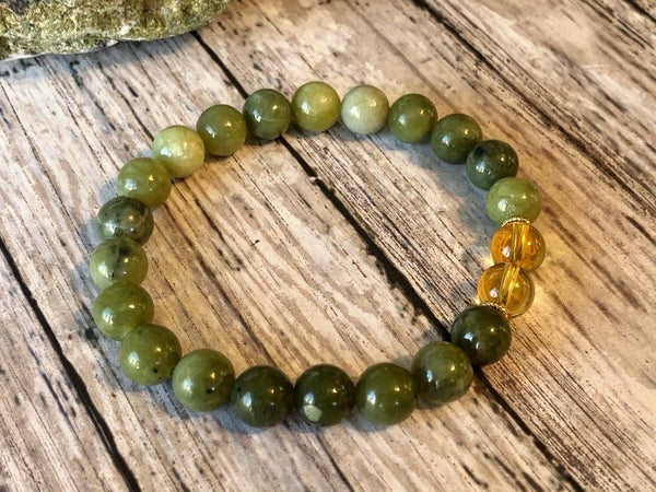 Green Jade & Citrine 8mm