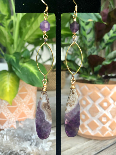 Teardrop amethyst earrings