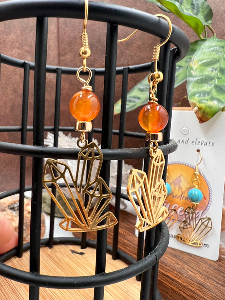 Crystal shape earrings