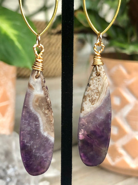 Teardrop amethyst earrings