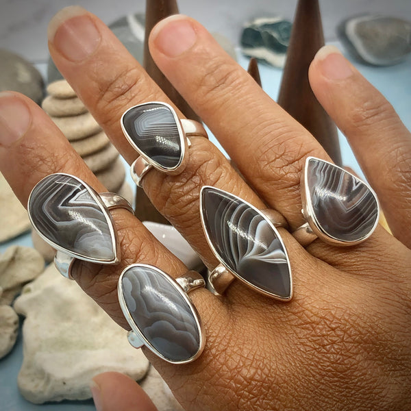 Botswana Agate Sterling silver 925 ring