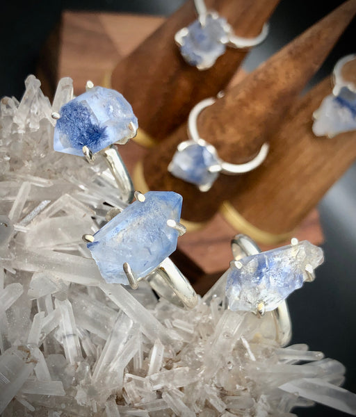 Raw Dumortierite Sterling silver 925 ring