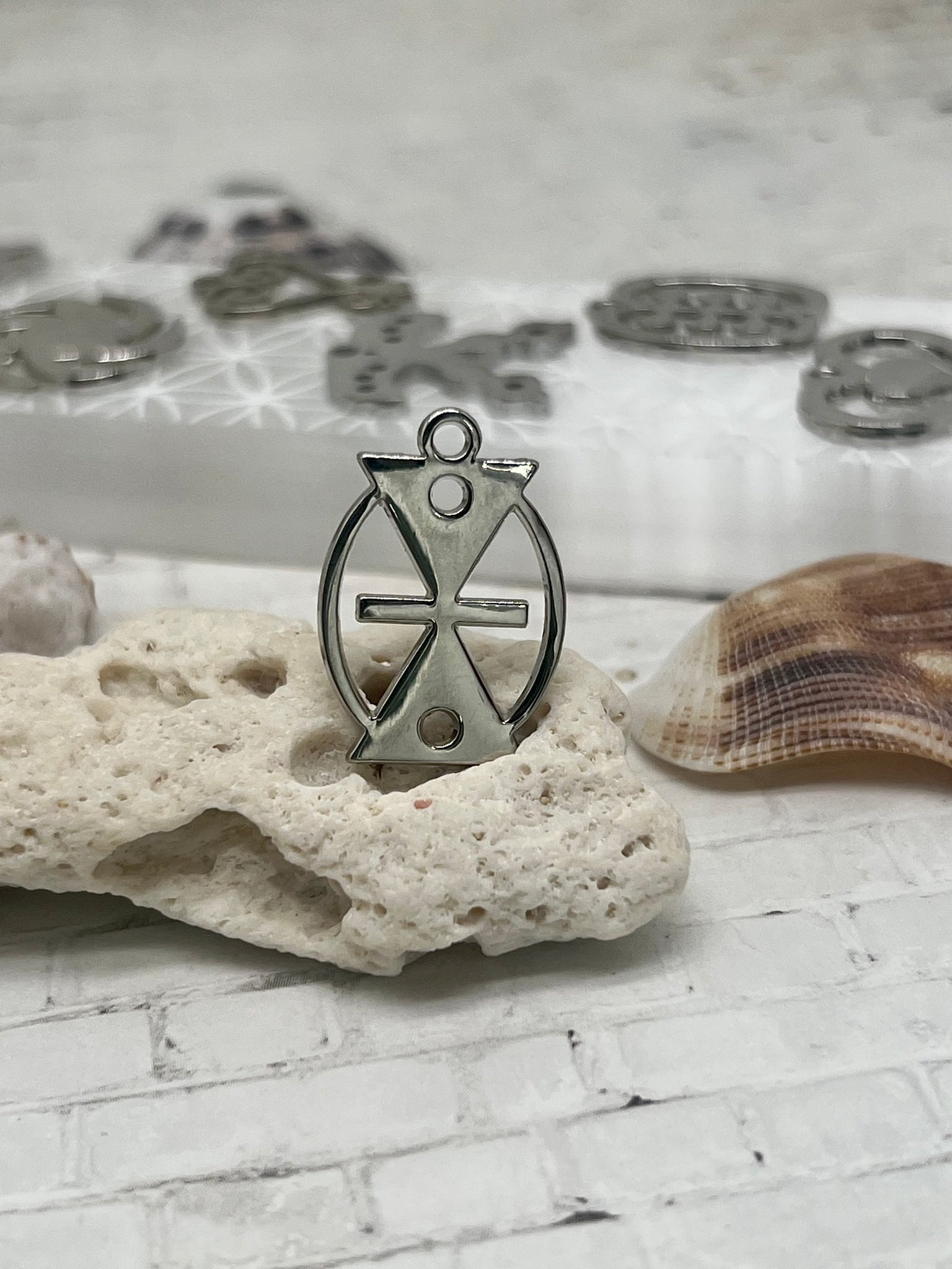 Silver Adinkra symbol necklace