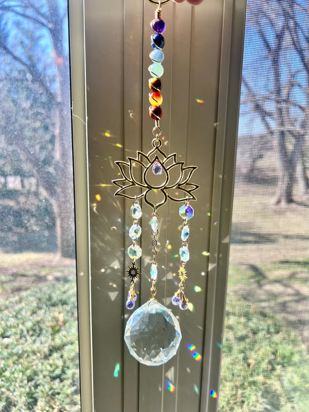 Glass crystal and brass sun-catchers