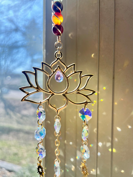 Glass crystal and brass sun-catchers