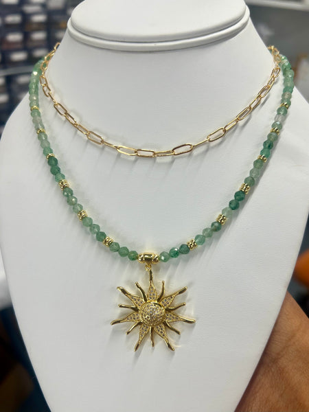 Natural Lepidocrocite Green Gemstone chocker necklace