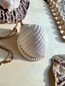 Large shell long necklace