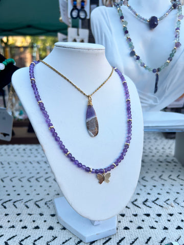 4mm Amethyst choker necklace