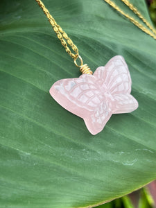 Large butterfly gemstone necklace