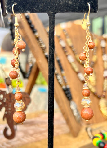 Gold sandstone earrings