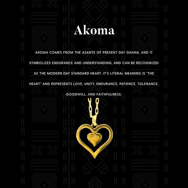 Gold Adinkra symbol necklace mi