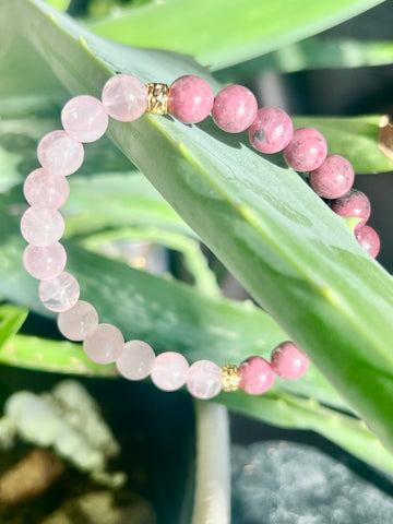 Rose quartz & lepidolite bracelet