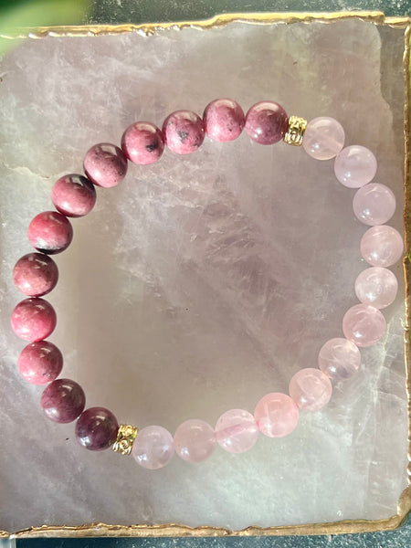 Rose quartz & lepidolite bracelet