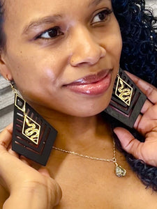 Black Kite Chevron earrings