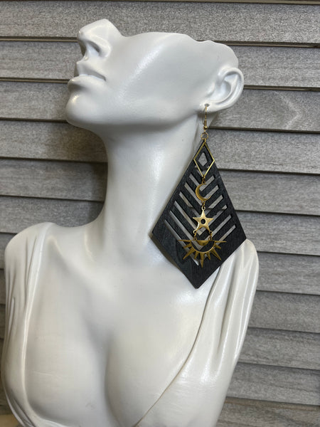Black Kite Chevron earrings