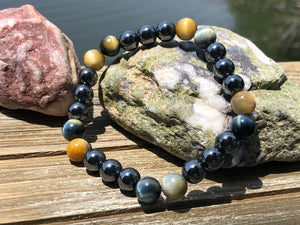 Hematite and mixed blue Tiger eye