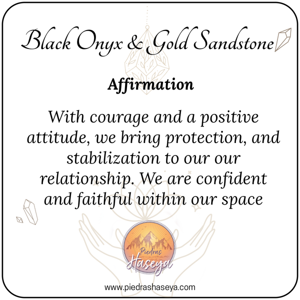 Black onyx & gold sandstone couple set