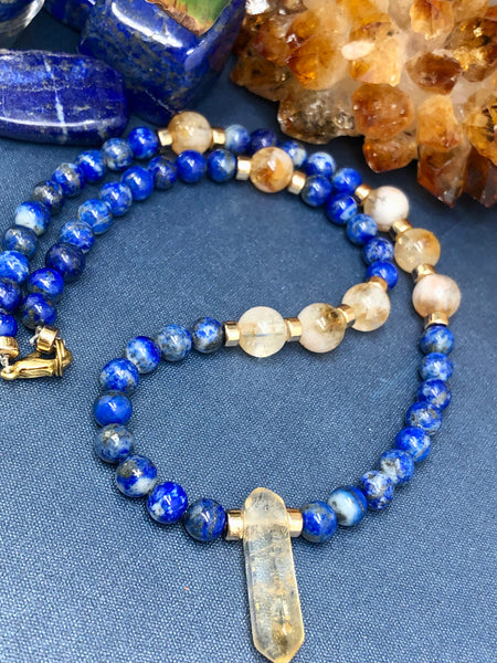Lápiz lazuli & citrine necklace
