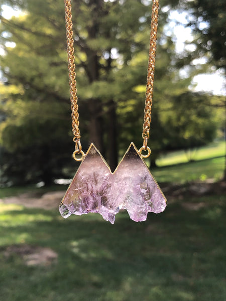 Amethyst & Citrine mountain necklace
