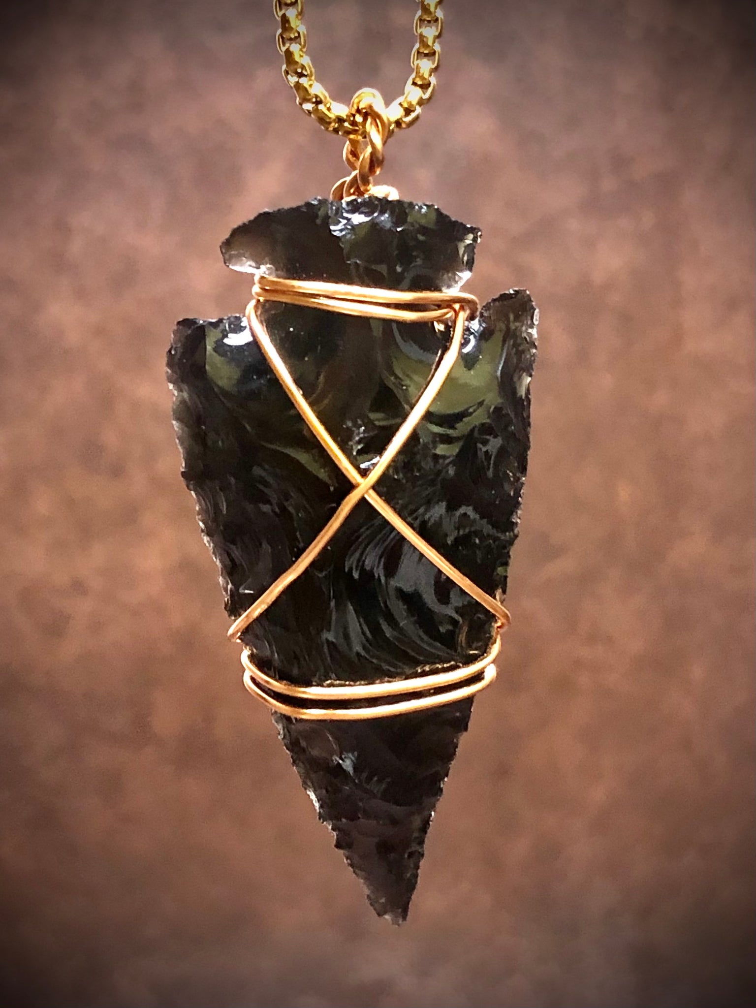 Black Obsidian arrowhead necklaces