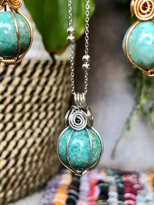 Amazonite spheres pendants