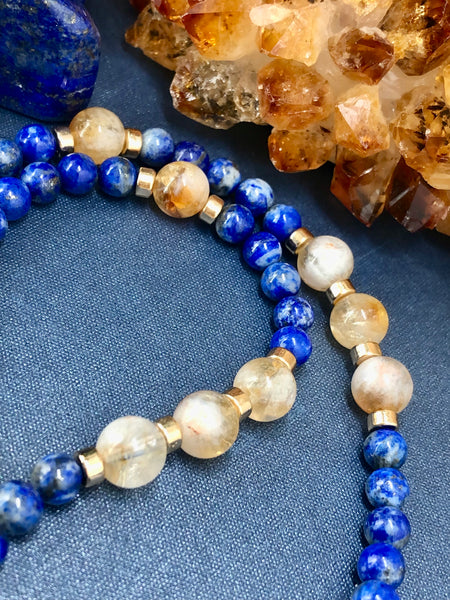 Lápiz lazuli & citrine necklace