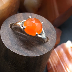 Faceted Carnelian Sterling silver 925 ring