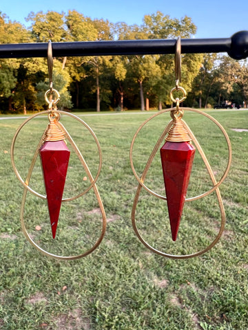 Red Jasper kite earrings