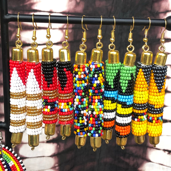 African Maasai beaded earrings
