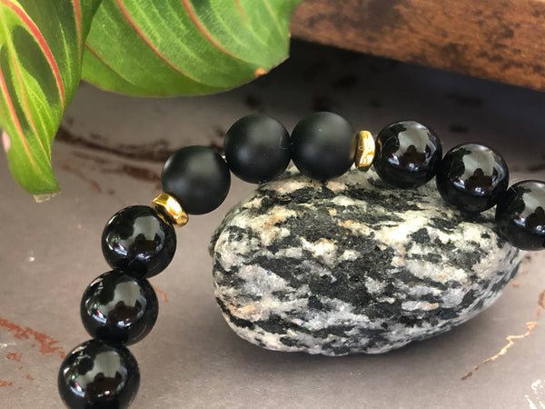 Black Onyx Judah Lion 8mm Bracelet