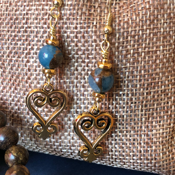 Earrings Sankofa & Mosaic Agate