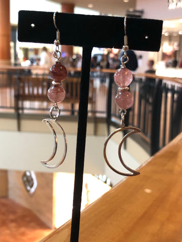 Strawberry quartz earrings