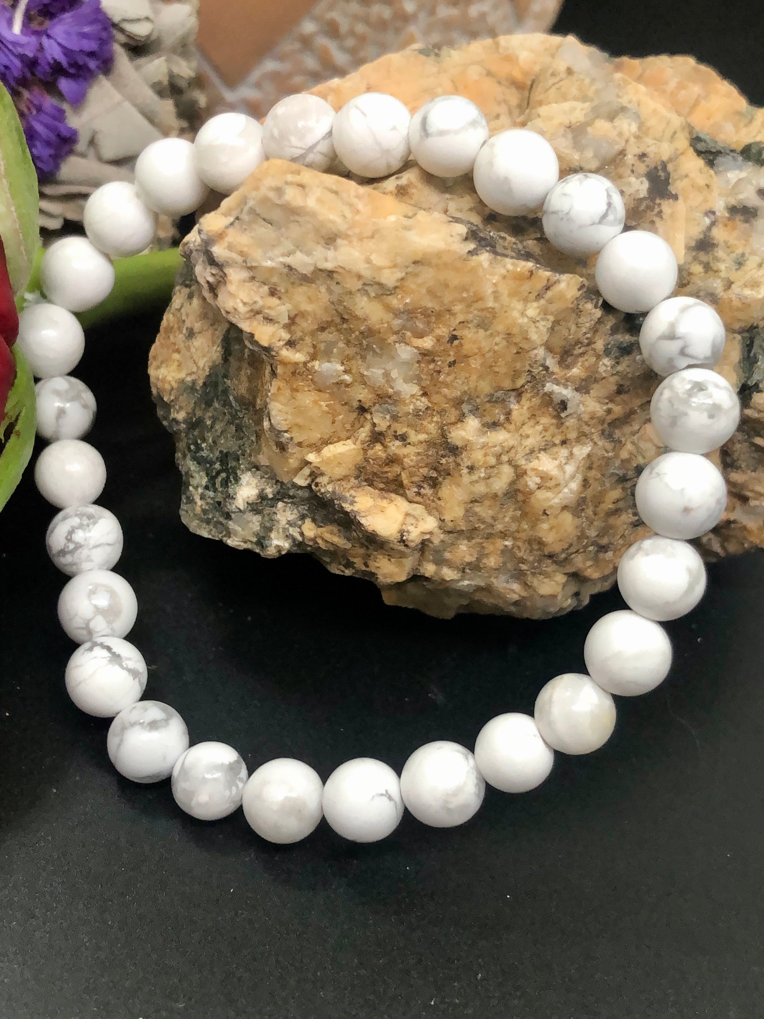 6mm white Howlite bracelet