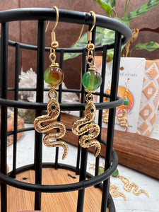 Dainty gold snake earrings