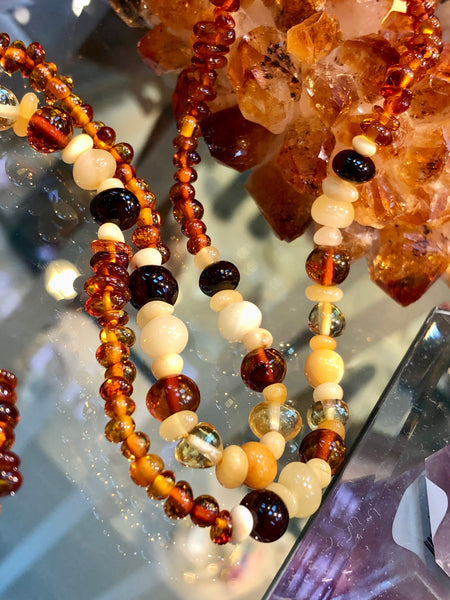 43in multicolor amber necklace