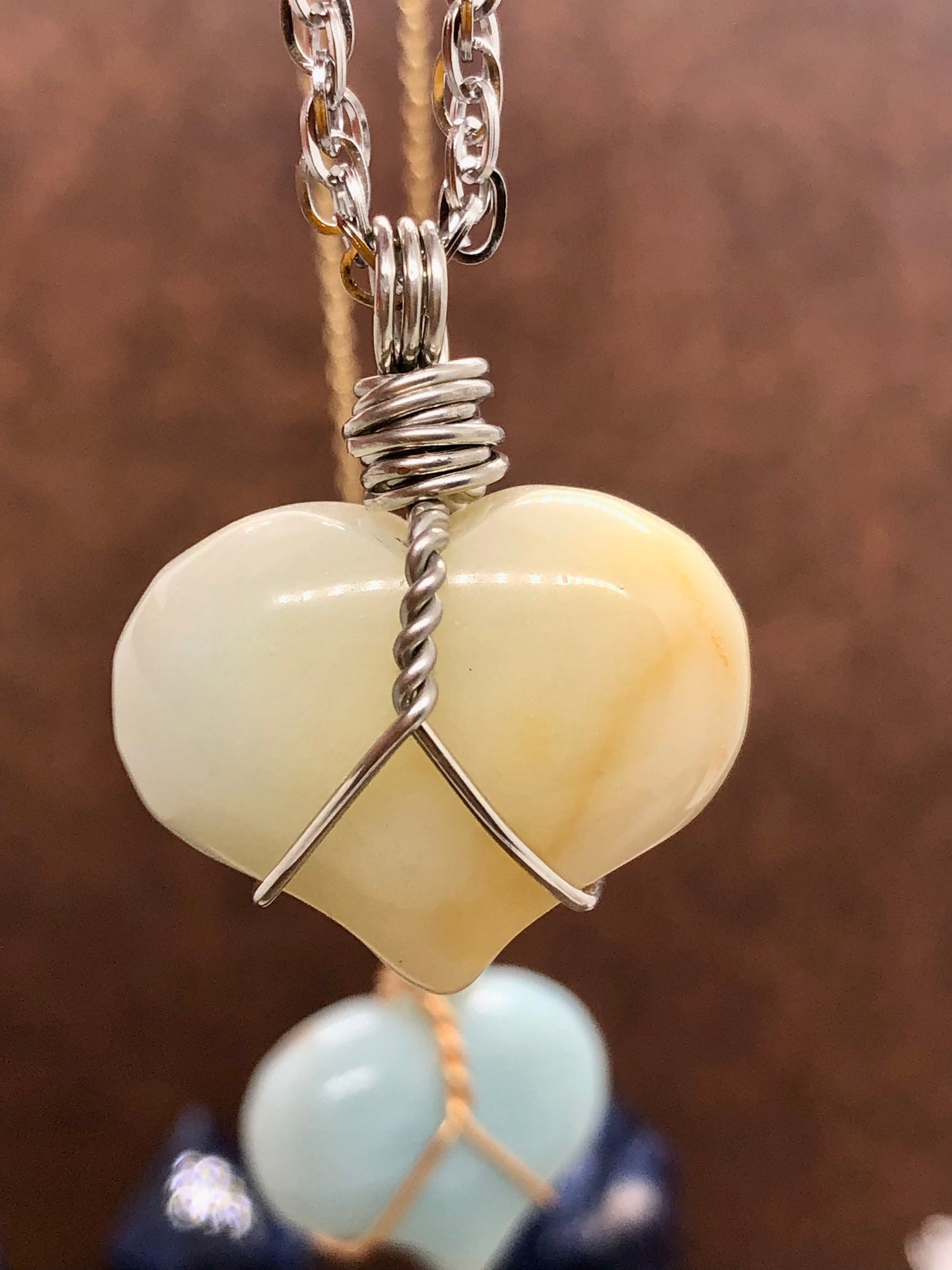 Amazonite heart necklace