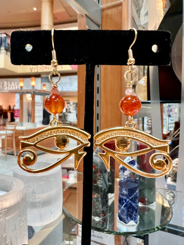 Egyptian eye of Horus earrings