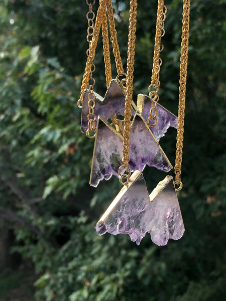 Amethyst & Citrine mountain necklace