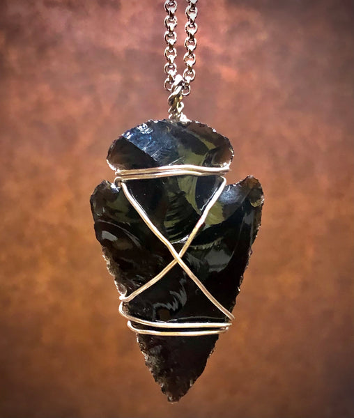 Black Obsidian arrowhead necklaces