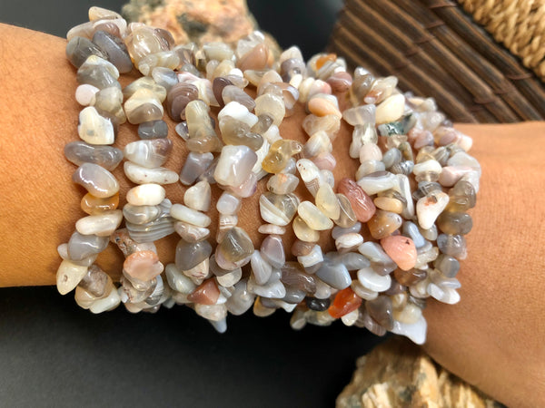Botswana agate chips bracelets