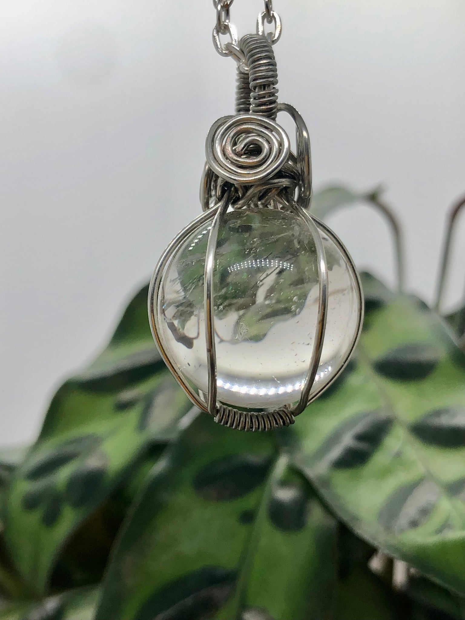 Clear Quartz sphere pendant